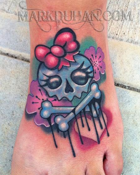 Tattoos - CUTE GIRLY SKULL - 64475